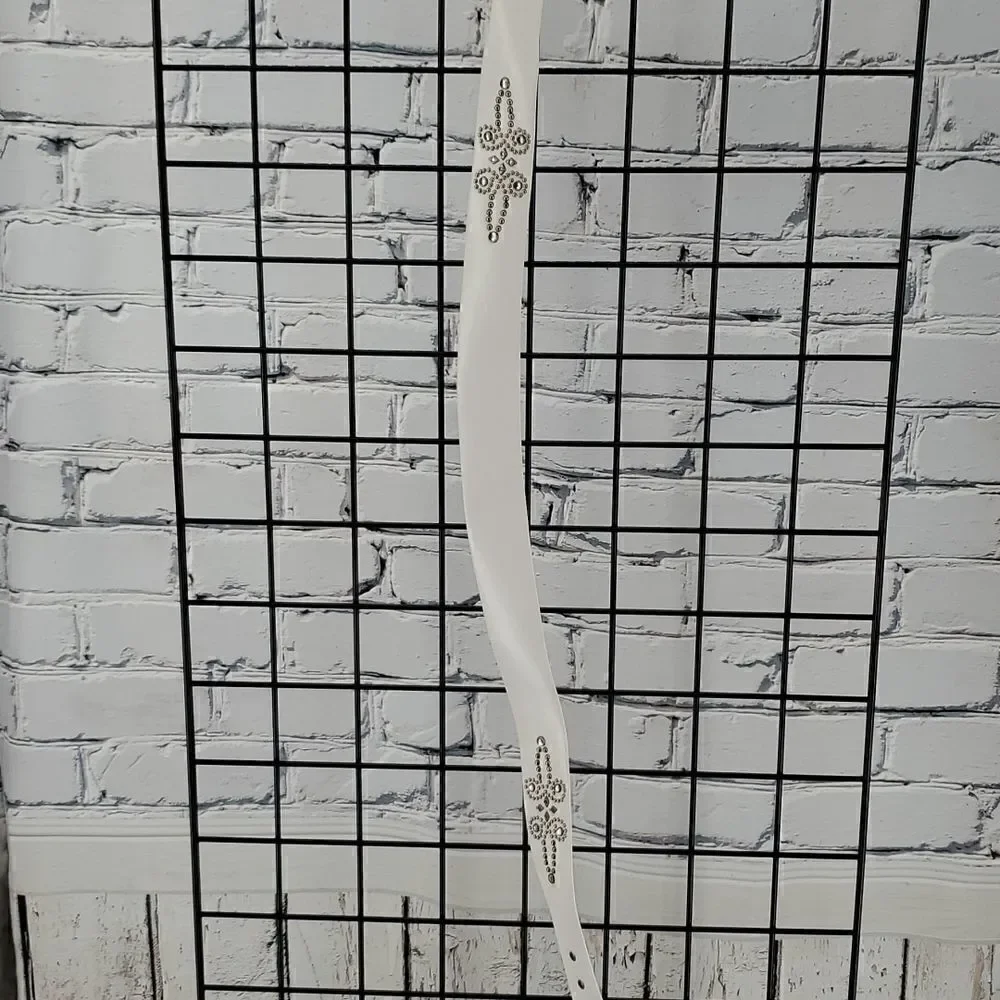 White Fancy Belt Size L 36-40 inches New